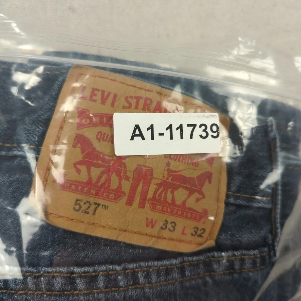 Levis Jeans Mens 33x32 Blue 527 Boot Cut Western Cowboy Faded